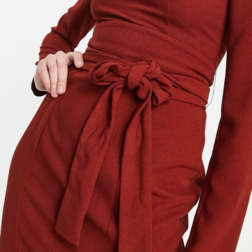 ASOS Rust Long Sleeve Dress - Picture 4 of 4